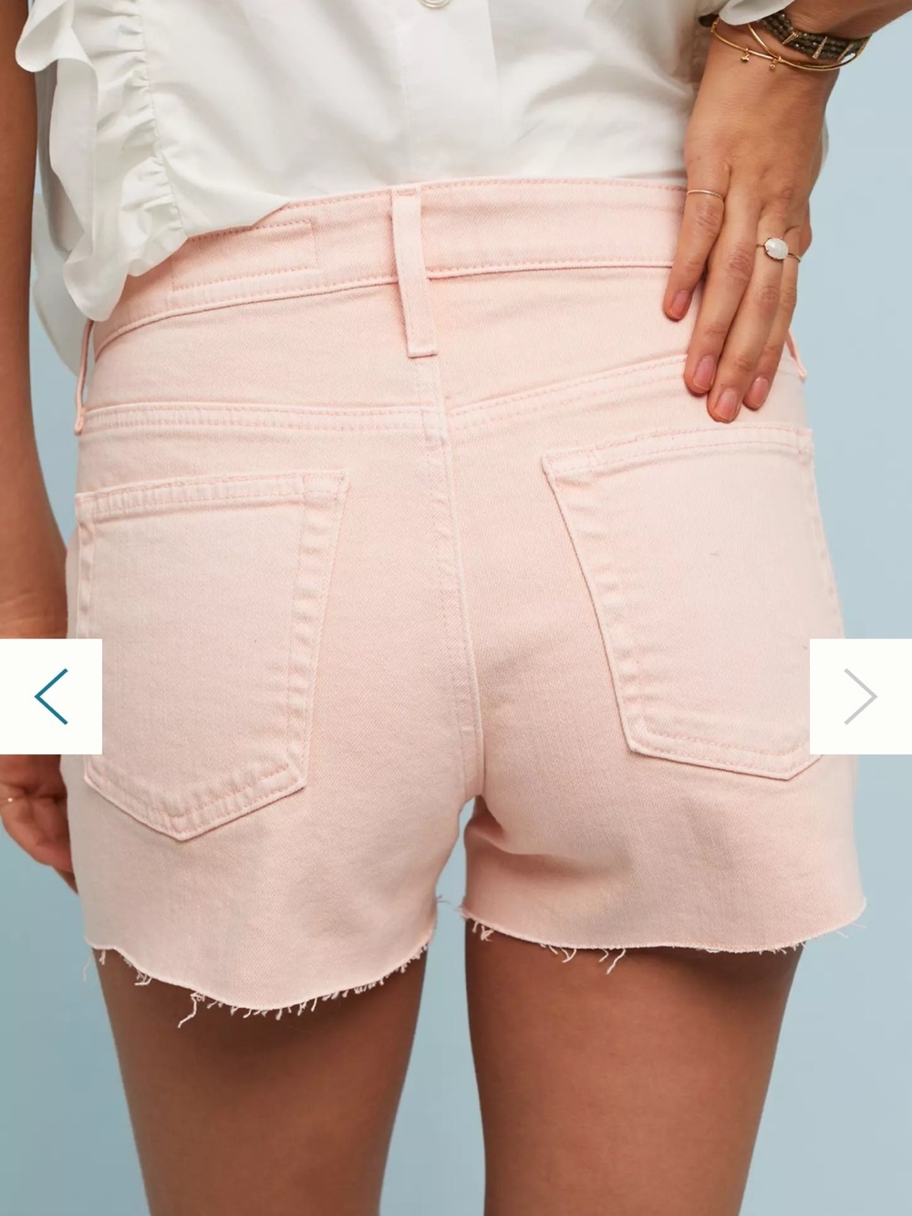 NWT AG Adriano Goldschmied Bryn Ex Boyfriend Cut Off Light Pink Denim Shorts 25 - Picture 2 of 10
